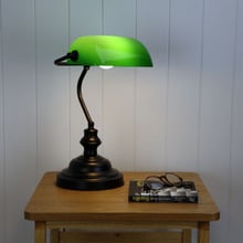 Diem Brass Banker's Lamp with Inline Switch